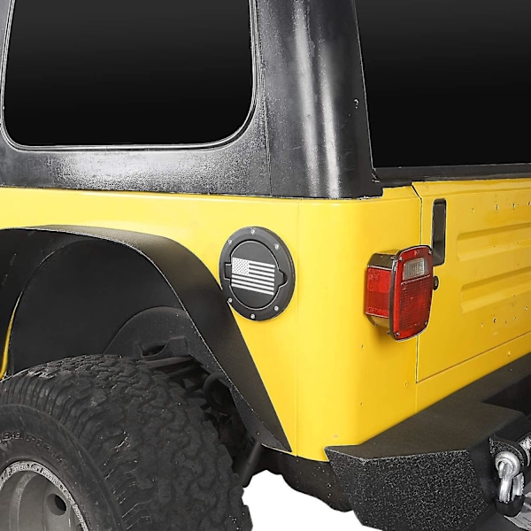 Til Jeep Wrangler Til Tj 97-06 Dæksel til Tankdæksel Brændstofdør Påfyldning Sort