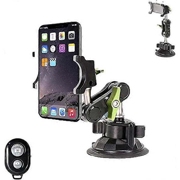 Universell kulehode-arm for telefon, 360 graders roterende biltelefonholder med lang arm og sugekopp, for bil dashbord, frontrute, ventilasjon