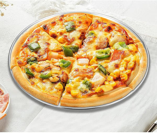 Pizza Bageplade Pizza Bakke - 12 Tommer Rustfrit Stål Pizzaform Rund, Sund Pizza Bageform Til Ovn Bagning, 4 Pak