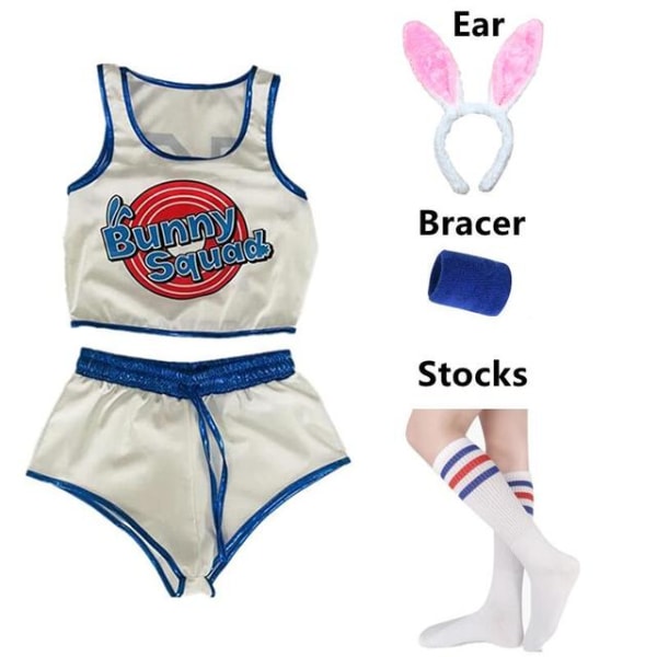 Lola Bunny kostume Space Bunny Cosplay Halloween kostume piger XL