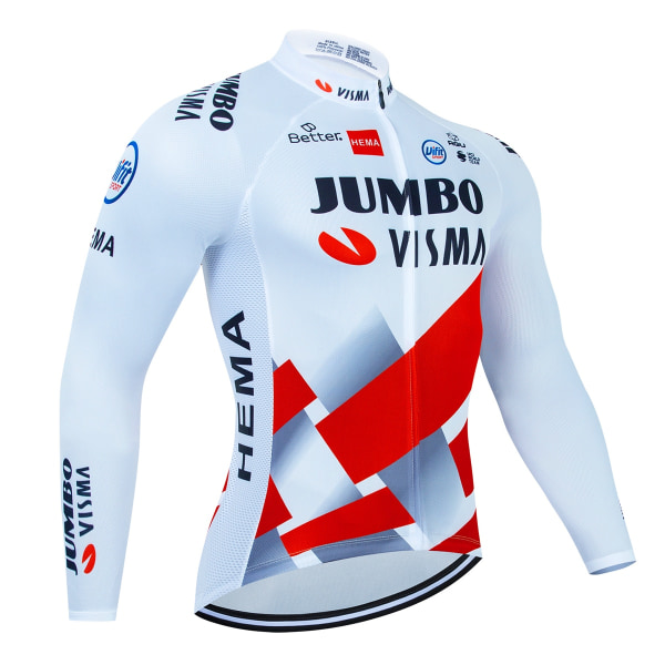 2023 JUMBO Långärmad Cykeltröja Set haklapp Byxor Ropa Ciclismo Cykelkläder MTB Cykeltröja Höstuniform Herrkläder Jersey 4XL