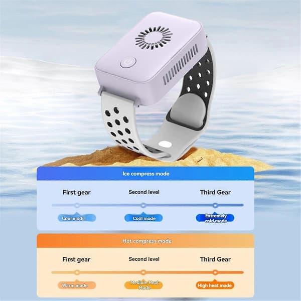 Mini Ur Blæser Varme Køling Aircondition Armbånd B