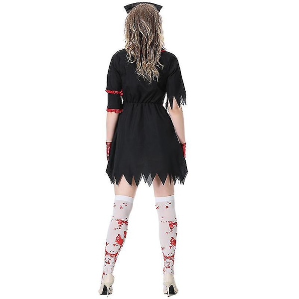 Vampyrer Zombie Blodig sjuksköterska Cosplay kostym Vuxna kvinnor Uniform Skräck Flicka Klänning Fina kläder Halloween Carnival Party M