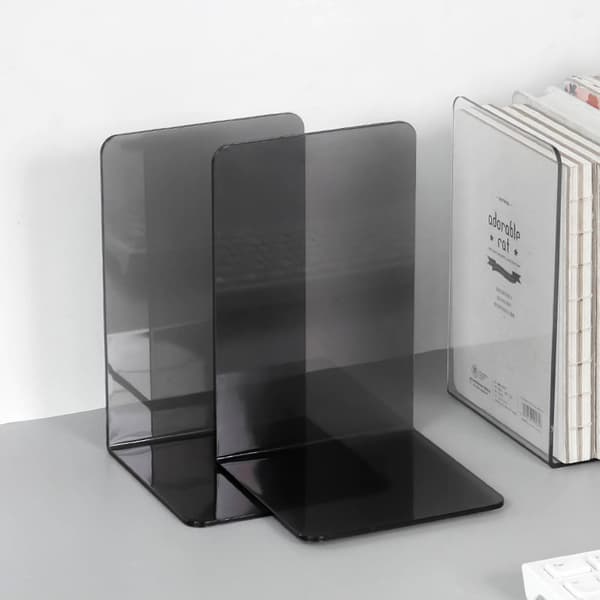 2 Stycken Transparenta Bokstöd i Plast Akryl Bokstöd L-Formade Bokstöd