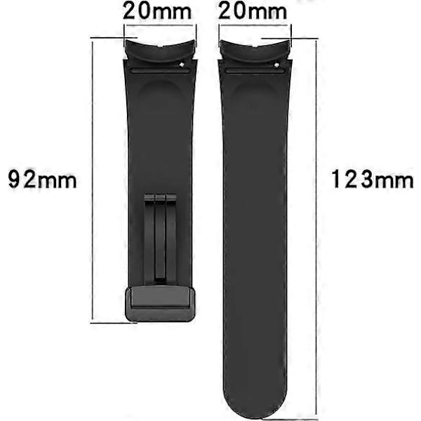 Magnetisk foldespænde silikone urrem, kompatibel med Samsung Galaxy Watch 5 Pro 45mm/Galaxy Watch 5 44mm 40mm/Galaxy Watch 4 44mm 40mm