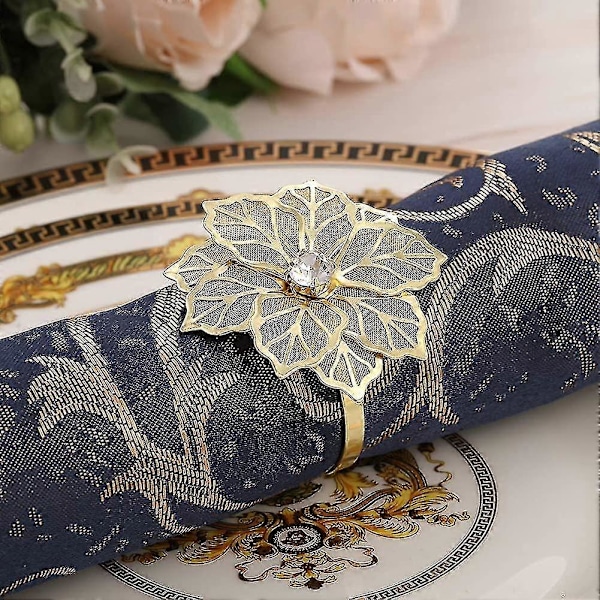 Servietringe, 24 stk. Servietringe Legering Udhulet Blomsterring Servietholder