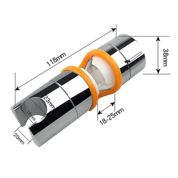 Justerbar Dusjhodeholder For Glidestang, universal 18-25mm O.d