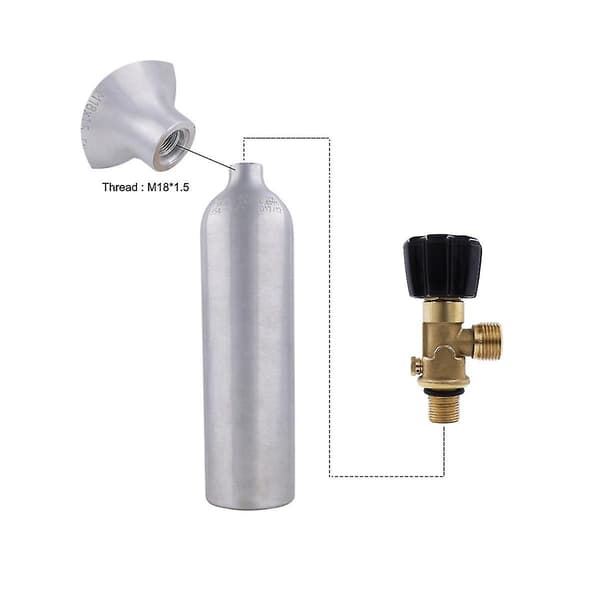 Kaasunsäädin Argon Co2 -pullolle kierteellä M18x1.5 - W21.8-14