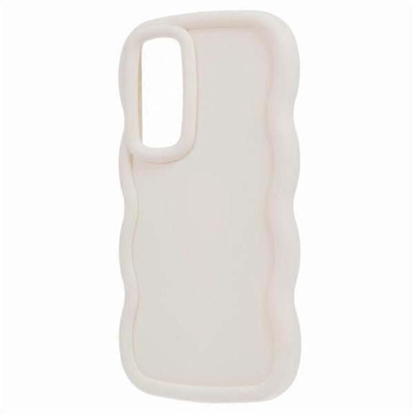 WANLONFENG XL Series Kompatibel med Samsung Galaxy A05s 4G Deksel Bølgekant TPU-deksel med Herdet Glass Film White