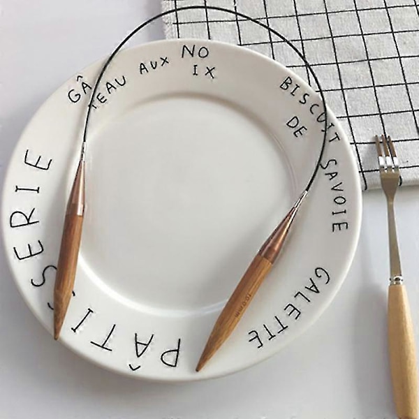 13 Par Stickor Set Karboniserad Bambu Utbytbara Cirkulära Vävnads Syverktyg Croch (haoyi)
