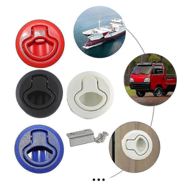 2.4\" Marinebåde Rund Dækslås i Plastik Uden Nøgle Flush Pull Slam Låse c p
