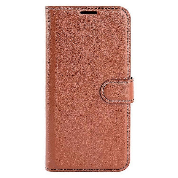 Kompatibelt Skal för Samsung Galaxy S25+ Litchi Textur Stötsäkert Läder Plånboksfodral Brown