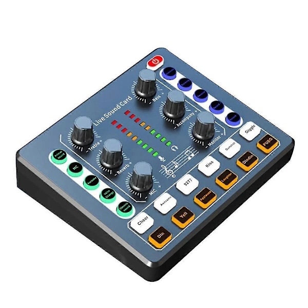 M8 Ljudkort Live Sändning Ljudgränssnitt Podcasting Enhet Caster med Premium Mikrofonförförstärkare