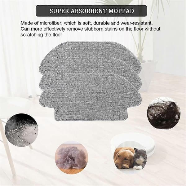 Paket med 6 moppdukar för Mi Robot Vacuum Mop 2S / S12 / Mop P/Mop Pro Mikrofibermoppdyna Tvättbar Mopp Cl