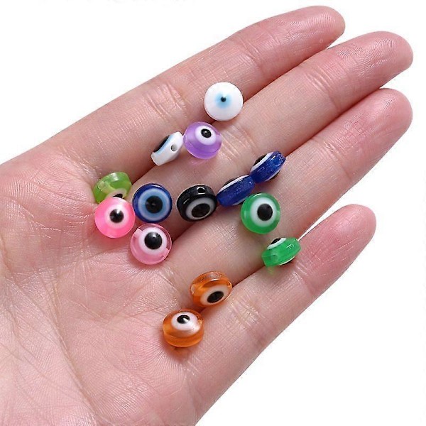 400 st Ögonpärlor Flerfärgade Resin Platt Runda Ögonpärlor DIY Lösa Pärlor Distanspärlor för Smyckestillverkning