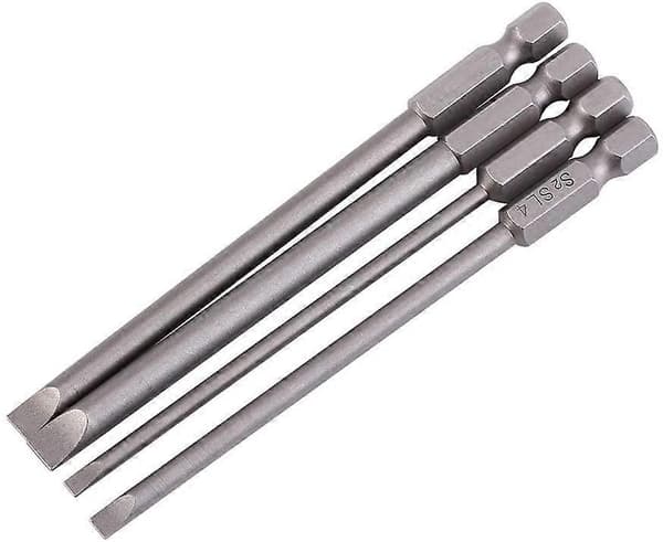 4 st Magnetiska S2 Platt Skruvmejselbits av Stållegering 1/4\" 100mm