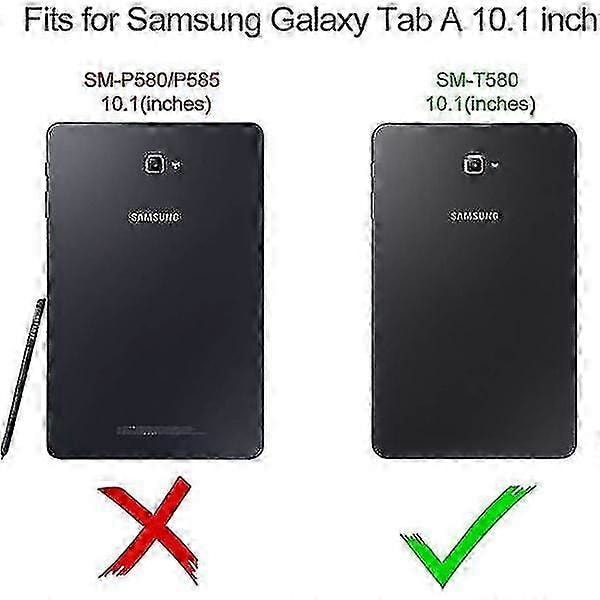 Samsung Galaxy Tab A 10.1 Suojakotelo 2016 SM-T580/T585 Näytönsuojalla, Iskunkestävä Kestävä Kotelo Kynätelineellä, Sininen, Lapsille