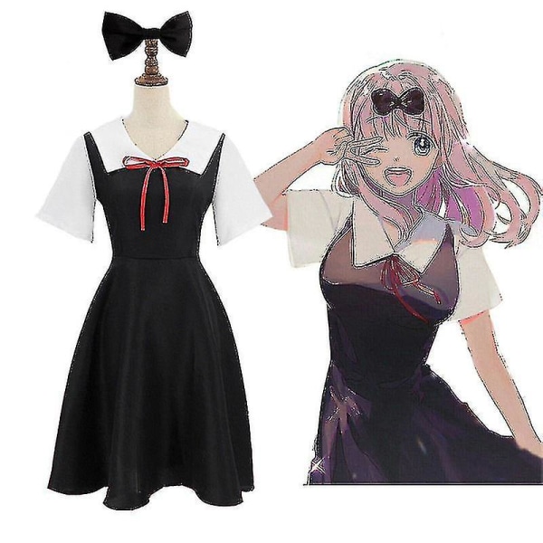 Nopea toimitus Anime Kaguya-sama Fujiwara Chika Cosplay-asut Naisten Halloween Anime-asu With wig M