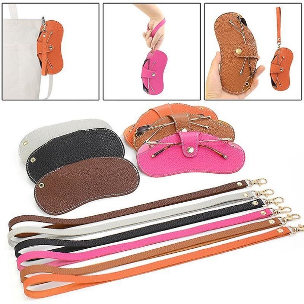 2023 Serpentine Solglasögon Enfärgad Solglasögon Organizer med handledsrem Case för glasögon Pu- cover All-in-one 3
