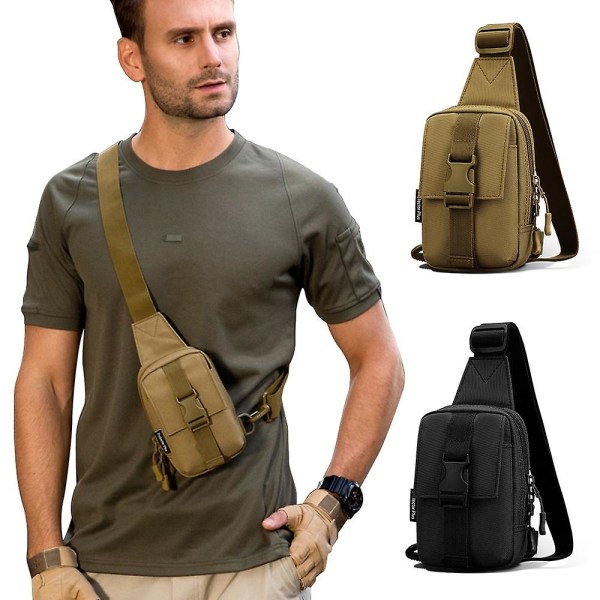 Tactical Chest Bag Military Trekking Pack Edc Sportväska Axelväska Crossbody Pack Assault Pouch För Vandring Cykling Campinga Camo 1