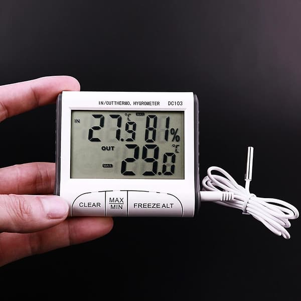 Elektronisk digital detektor sensor måler til temperatur og luftfugtighed, indendørs og udendørs