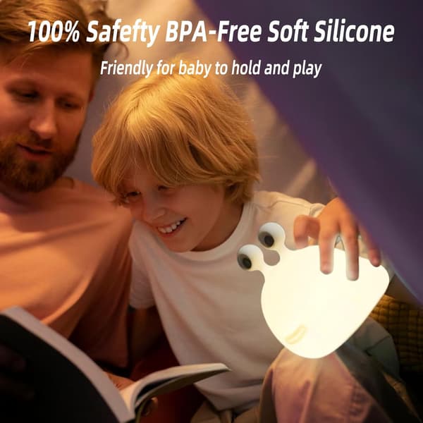 Børnenatlampe med Timer Børnelampe Touch Control Silikone Genopladelig Græskarlygte ...