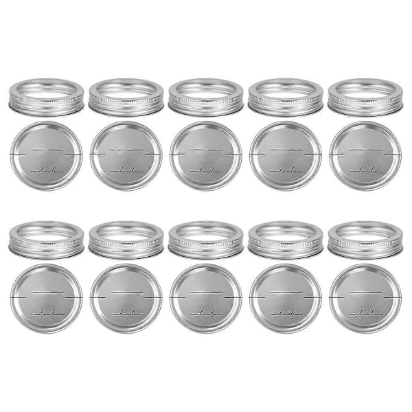 Konserveringslock för vanlig öppning, plåt, tätningslock, metallburklock, läckagesäkra för matförvaring, silver, 8,6X8,6X1,5CM, 10 set