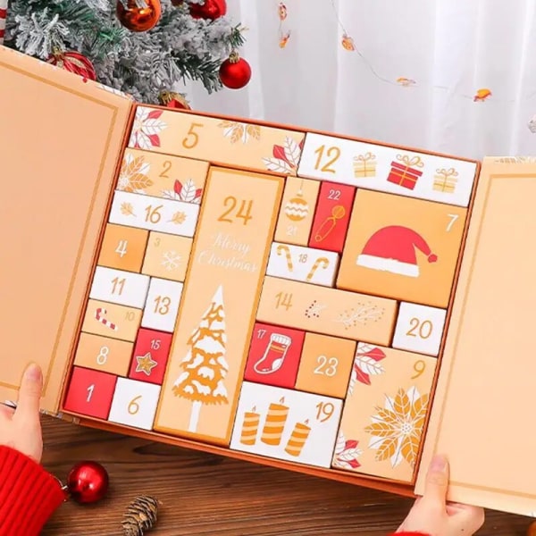 Joulun adventtikalenteri 2023 DIY joulun täyttölaatikko 24 päivän joulukalenteri Tyhjä lahjarasia lapsille pojille tytöille style 2