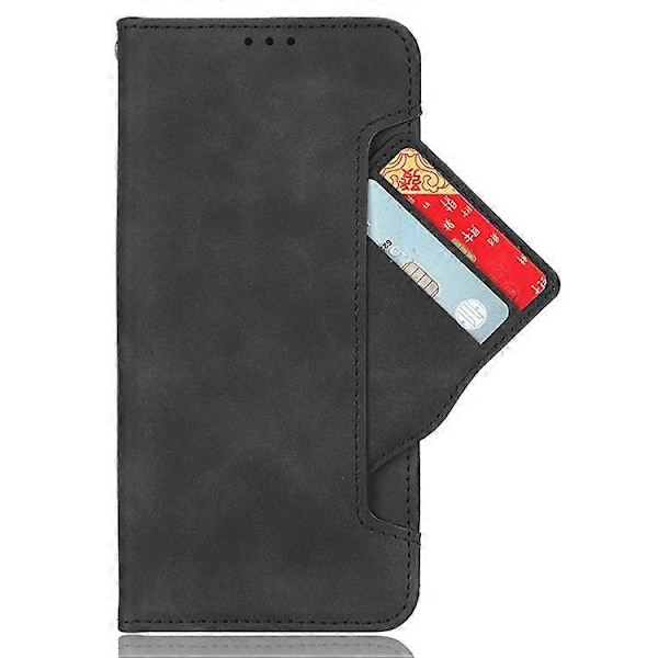 Kompatibelt Skal för Xiaomi Redmi Note 13 5G Slim-Fit PU Läder Telefonställ Plånboksfodral Black