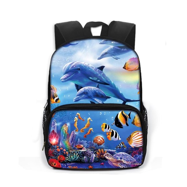 13 Inch Cute Se Djur Barn Skolväskor Delfin Bläckfisk Havssköldpadda Barn Dagis Ryggsäck Pojkar Flickor Skolväska Bokväska style 15