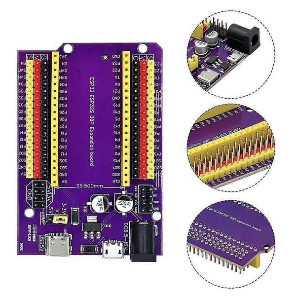 Oppgradert ESP32 38P Utvikling ESP32-DevKitC-32 ESP-WROOM-32 Utvidelseskort