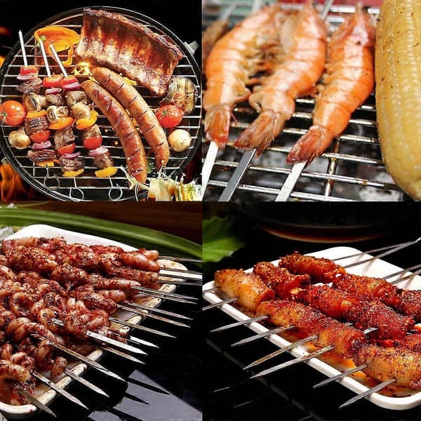 Barbacoa 10 stk. rustfritt acetat, asar, barbacoa-paller, 38 cm
