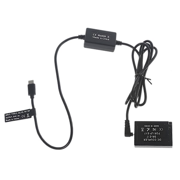 Type-C til DR E17 Dummy Batteri til Kamera Strømadapter M3 M5 M6 M6 Mark ii