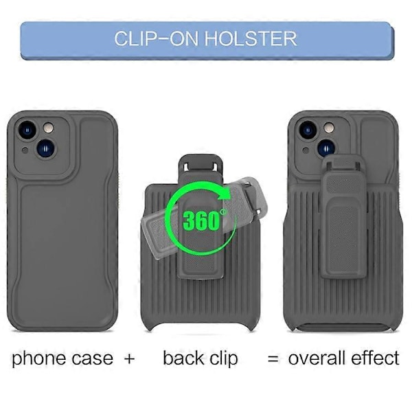 Explorer Series Kompatibelt För iPhone 13 Bakre Klämma Ställ Design PC + TPU Telefonskyddsfodral Fallsäkert Skal LightGreen