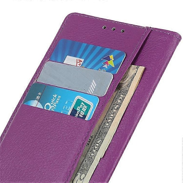 Kompatibelt Plånboksfodral för Samsung Galaxy A26 5G PU Läder Telefonskal Litchi Textur Purple