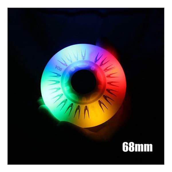 4 stk. Flash Inline Skate Hjul 90A LED Lysende Skøjtehjul 80 76 72 68 Multicolour 68mm