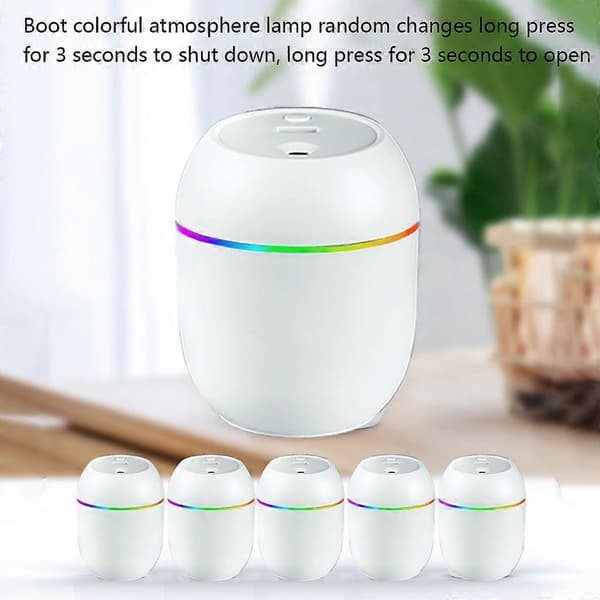 Minibilfuktare USB Färgglada LED-lampor Aromaterapi Eterisk Oljediffusor