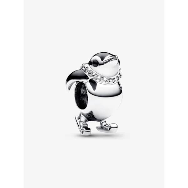 Berlock - Skidåkande Pingvin - Sterling Silver