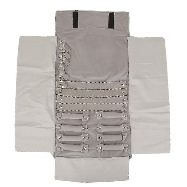 Luksus Velvet Smykkerulle Ring Øreringe Armbånd Display Organizer Pose Grå