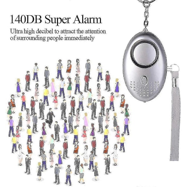 Henkilökohtainen hälytin, 5 kpl 140db avaimenperä hätähälytin