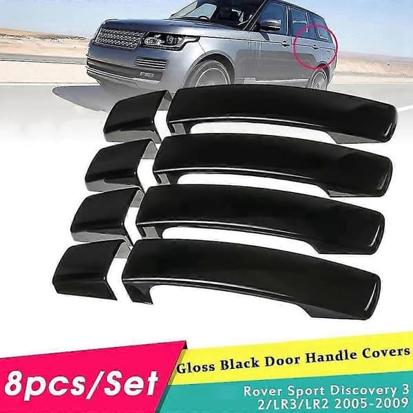 8 stk. Blank Svart Dørhåndtak Deksel For Range For Range Sport 3 2 2005-2009