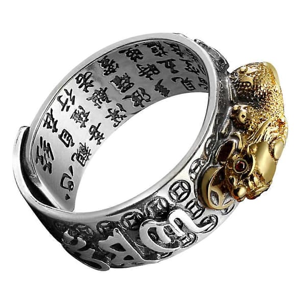Fingerring i koppar, herr smycke, öppen ringdesign, välsignelsebetydelse, guld 2x0,9cm 1st