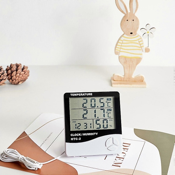 Alarm Termometer Letvægts Multifunktionel Let at Bruge Digital Alarm Termometer til Gaver