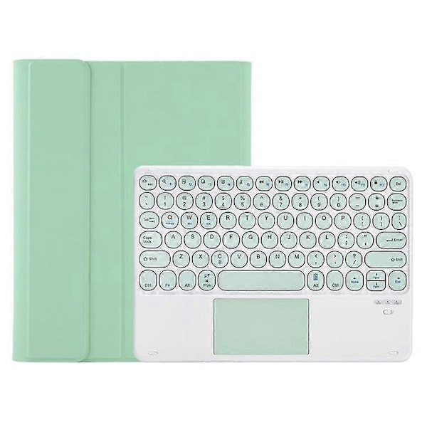 YT098B-A Yhteensopiva iPad Air (2020) / (2022) Pyöreät näppäimet Langaton Bluetooth-näppäimistö kosketuslevyllä, ihoa myötäilevä iskunkestävä jalusta LightGreen