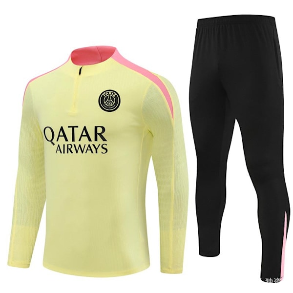 24-25 Paris Ny Fotball Voksen Lang Ermet Halv Pull Treningsdress Dress Spiller Versjon 24-25 Paris Light Yellow] L