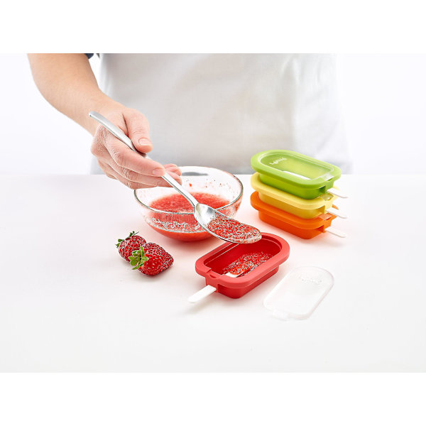Mini stabelbare isforme sæt med 4 assorterede farver silikone isforme