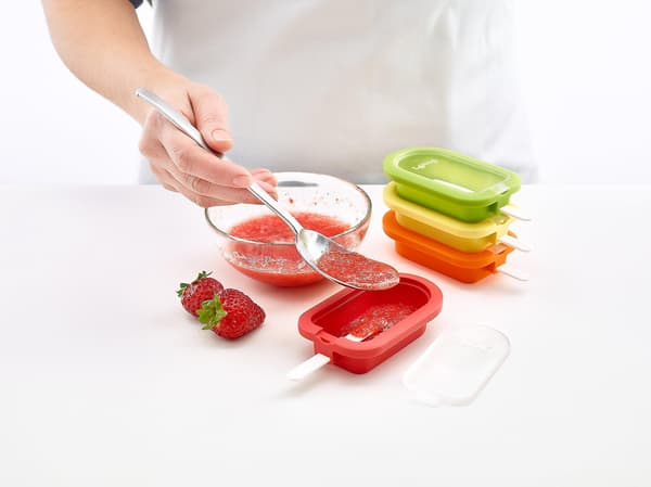 Mini stablebare isformsett med 4 assorterte farger silikonisformer