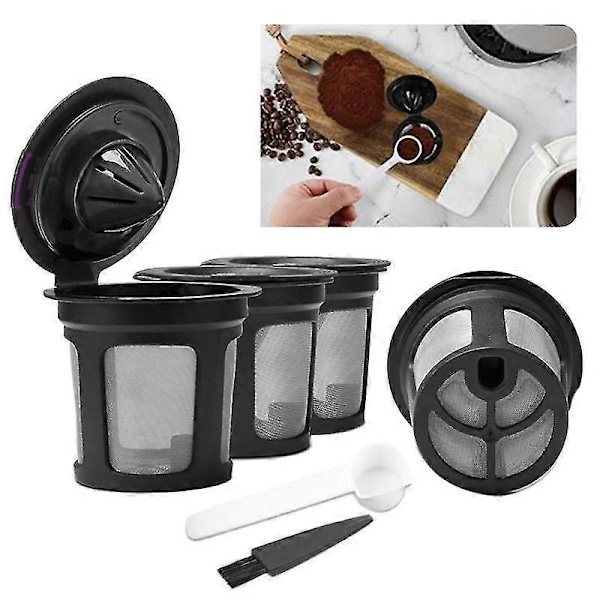 6 st Återanvändbara Kaffekapselkoppar Påfyllningsbara Filtertillbehör för Keurig K Cup