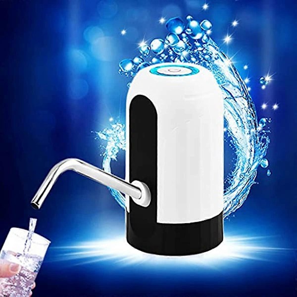 Elektrisk Vann Dispenser Automatisk Drikkevannspumpe USB Oppladbar Vannflaskepumpe for Hjemmekontor Universell