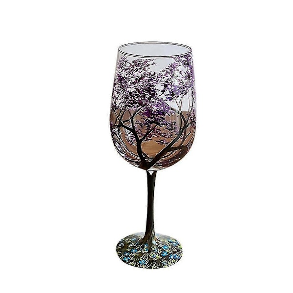 Four Seasons Tree Vinglas Elegant Handmålat Vinglas Glas - ZZY
